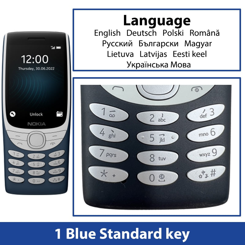 New and Original Nokia 8210 4G Feature Phone 2.8 Inch Display Bluetooth 5.0 1450mAh Dual SIM FM Torch Rugged Push-button Phone