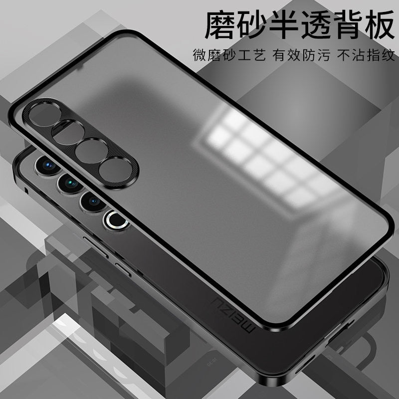 Meizu 20 Pro 5G Case Metal Bumper Tempered Glass Back Cover for Meizu 20 Pro Meizu20Pro 5G with Metal Camera Lens Protector