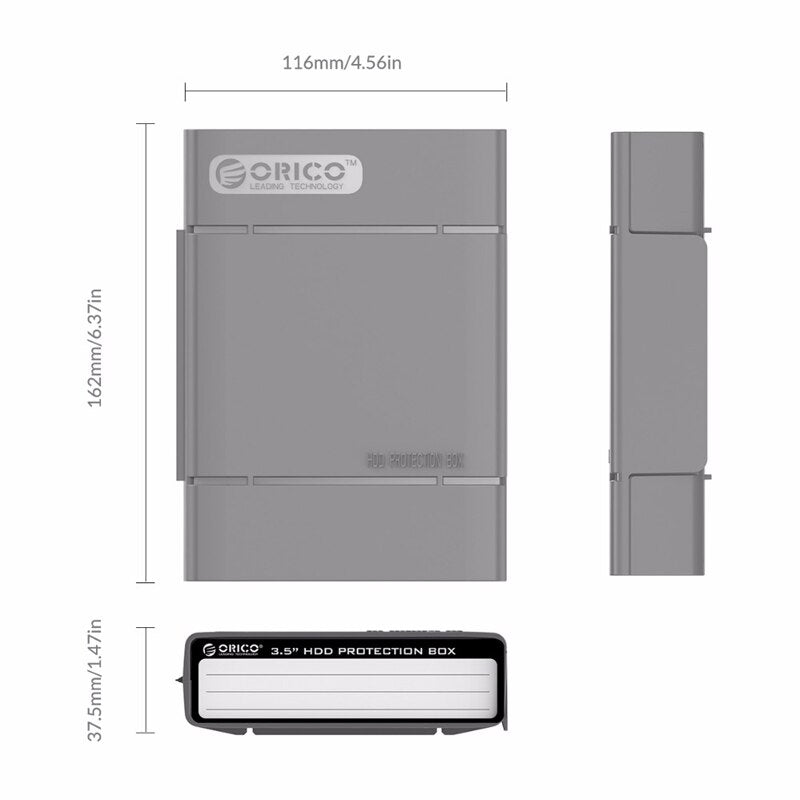 ORICO PHP-35 Hard Drive Box Shockproof Storage Bag 3.5 Inch Hard Drive Protection Box Protective Cover with Waterproof Function