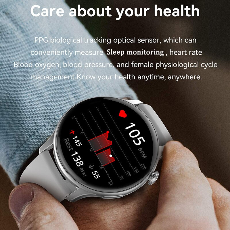 For Xiaomi New Smartwatch 1.43 Inch Full Screen Bluetooth Call Heart Rate Sleep Monitor Sports Models Smart Watch For Men Women