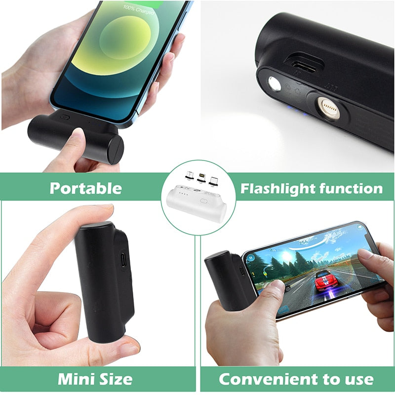 Mini Power Bank 5000mAh Portable Charger Magnetic PowerBank Spare External Battery For iPhone 14 13 12 11 Pro Max Samsung Xiaomi
