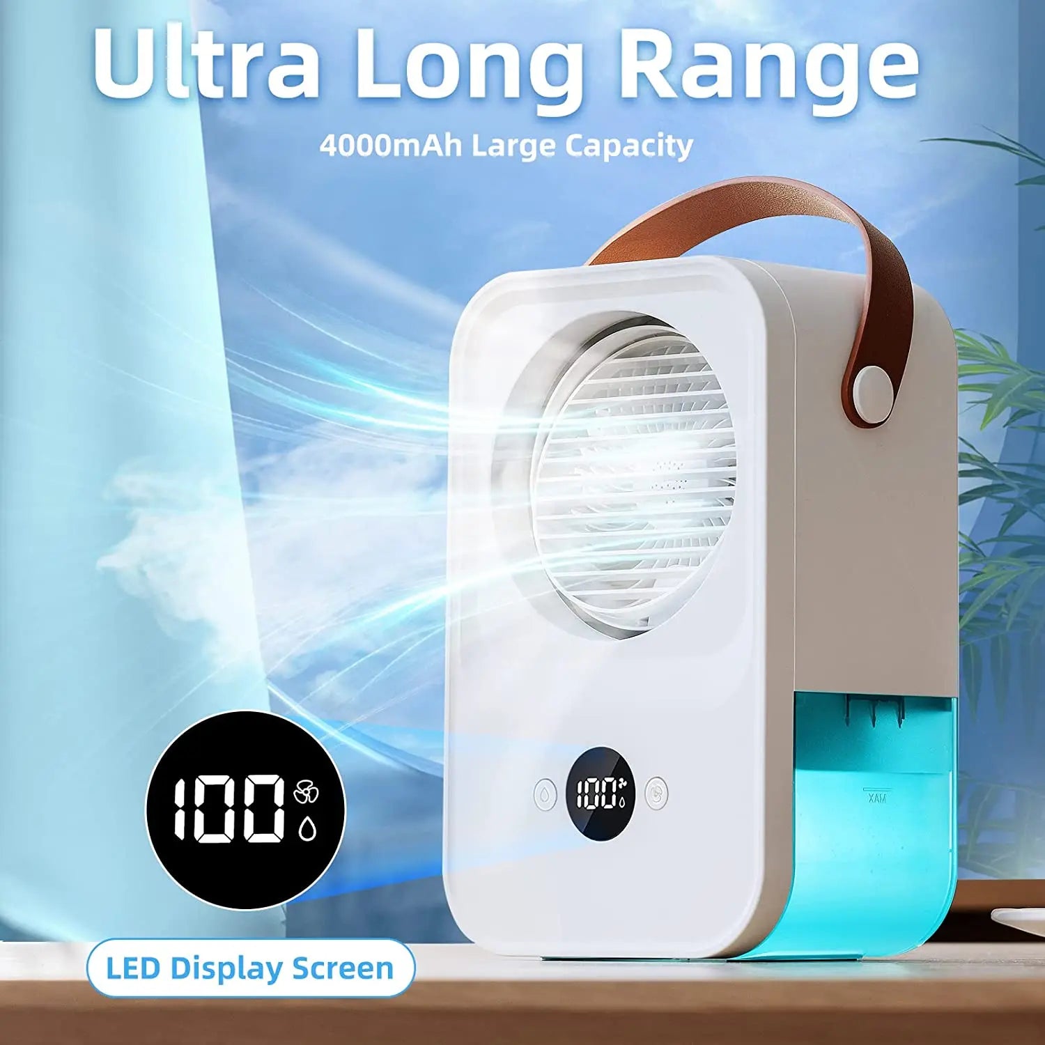 MI Fan Air Conditioner Portable Air Cooler Water Cooling Spray Fan USB Desktop Humidification Fan Mini Air Cooling Wireless Fans