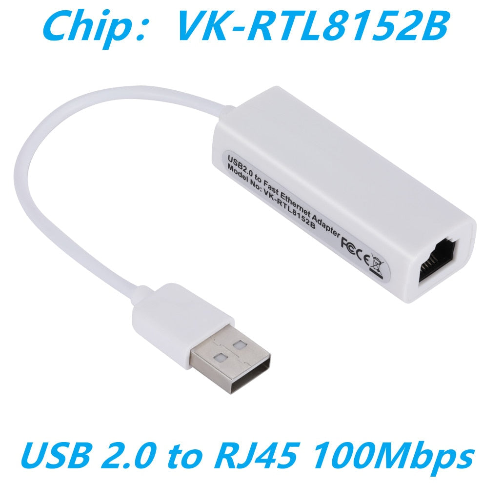 10/100Mbps USB Network Card USB 2.0 to Rj45 Lan Ethernet Adapter RTL8152B Network Card for PC Macbook Laptop Windows 7 8 10