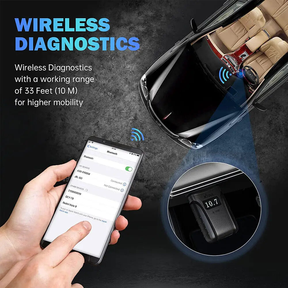 XTOOL Anyscan A30D Car OBD2 Scanner Bi-directional Control Full System Diagnostic Tool Voltage Display 11 Resets Lifetime Update