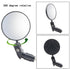 1pc Round Auxiliary Rearview Mirror for Bike Motorcycle Handlebar Mount Adjustable 360 Rotation Riding Wide Angle Convex Mirror