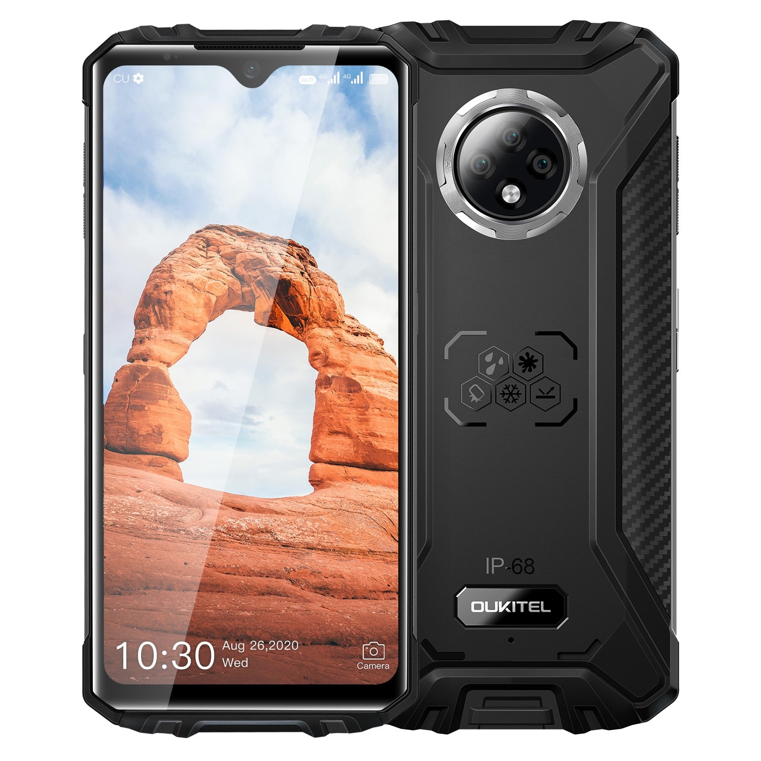 OUKITEL WP8 Pro Rugged Smartphone 6.49''inch 4GB+64GB Android 10 5000mAh IP68 16MP Triple Camera Octa Core Camera  Cell phones