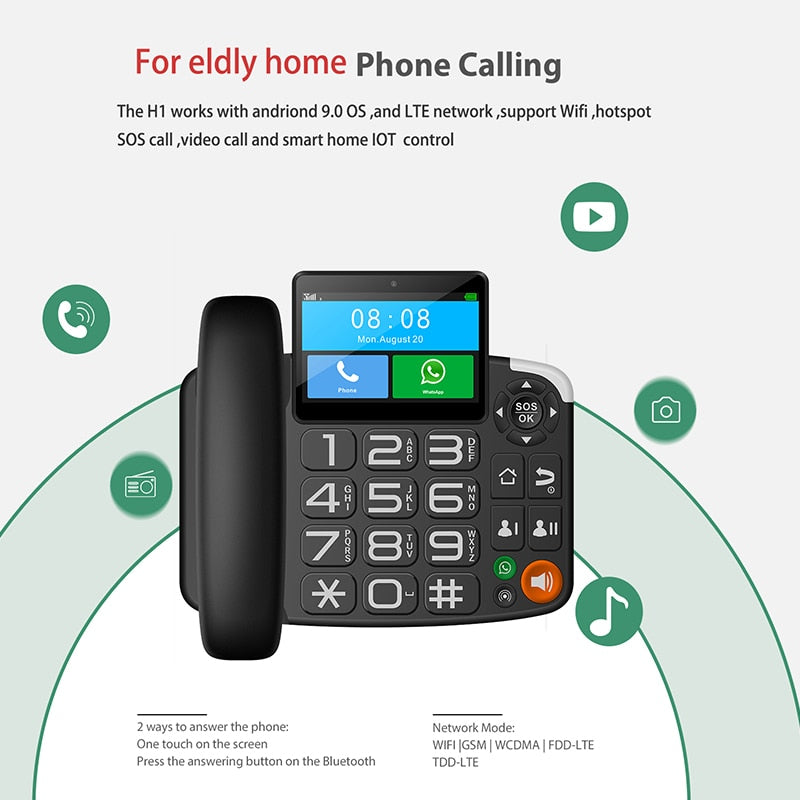 4G Fixed Wireless Phone Dual SIM Card with Antenna For Office Home Remote Area For Home Business Landline Phones