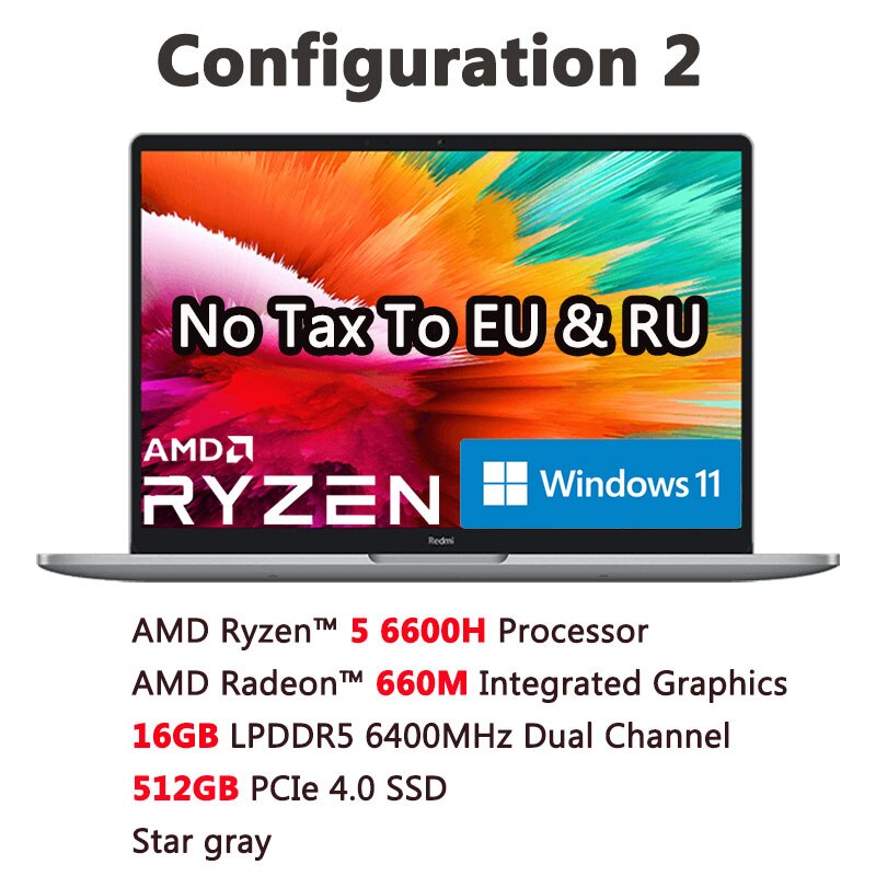 【RUS Stock】 Xiaomi RedmiBook Pro 14 Laptop Global Version Ryzen AMD R5 5500U/R7 5700U 16GB 512GB PCIe SSD New Win11 Notebook PC