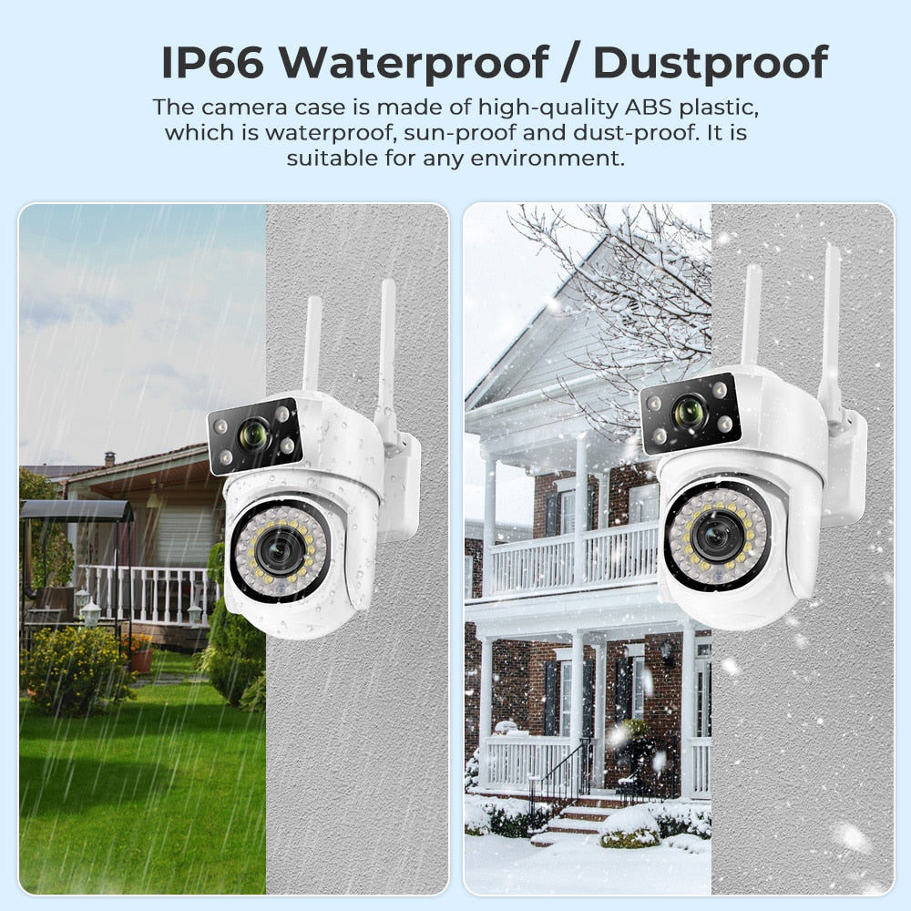 SMVP 6MP Surveillance Cameras HD PTZ Wifi Camera Four Screens Full Color Night Vision Security Human Detection Audio Tracking