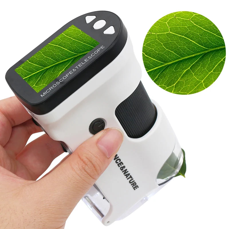 800x Portable Digital Microscope With Hd Screen Handheld Mini Microscope Children'S Experimental Gifts