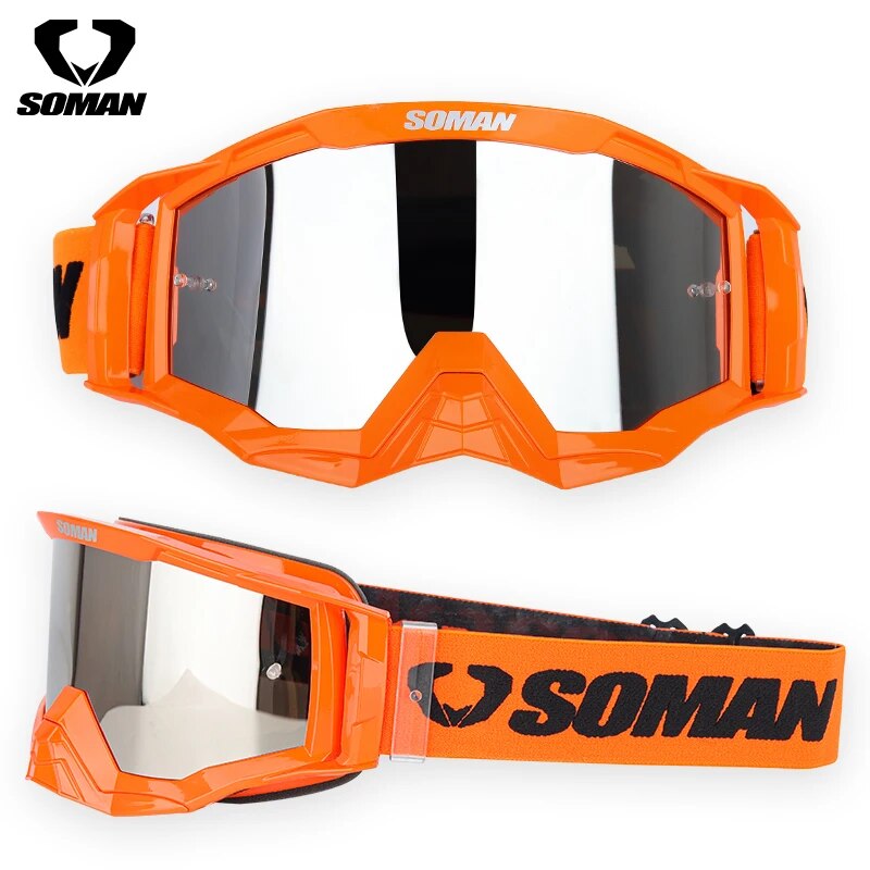 SOMAN Motocross Goggles UV Resistant Downhill Moto Glasses Dustproof Cross Glasses Bike Goggles Off Road Motorcycle Gafas Winter
