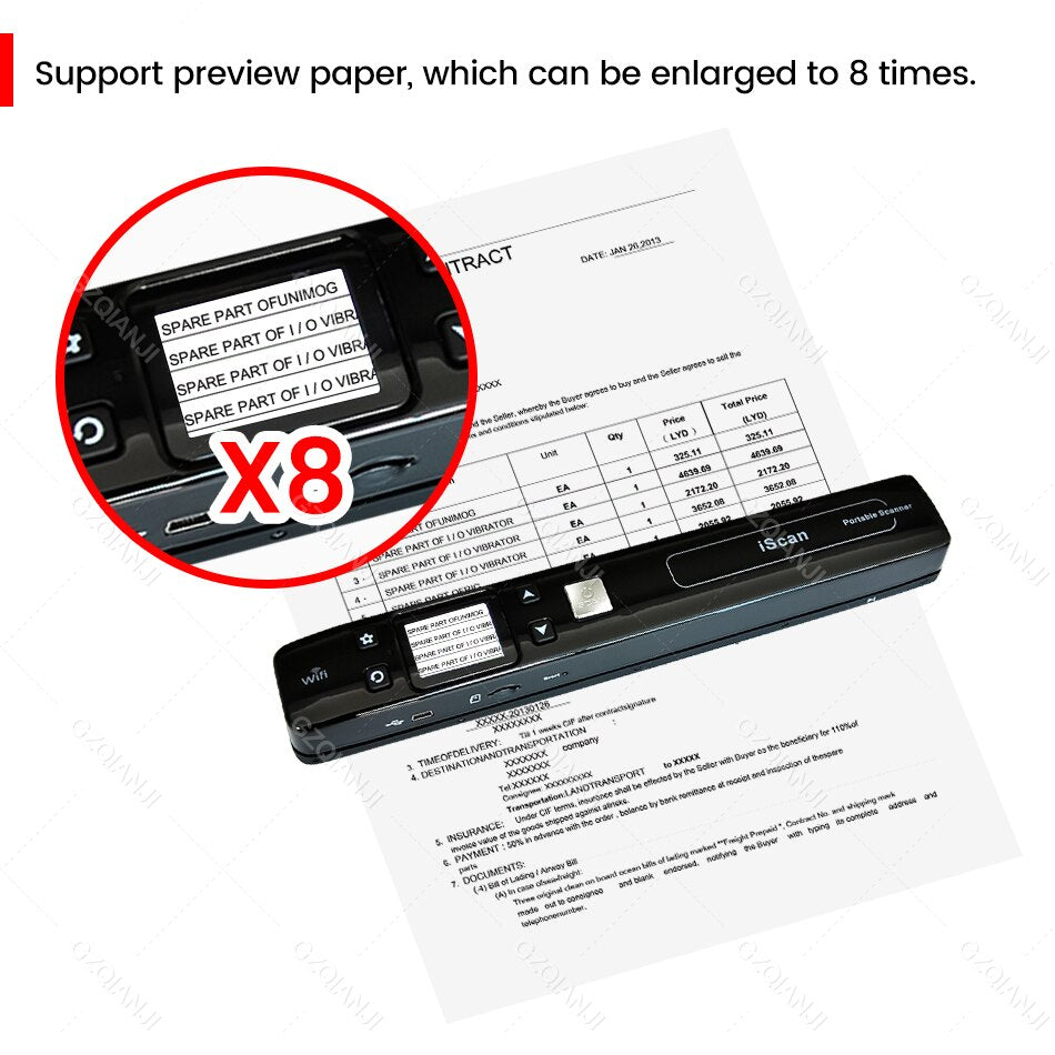 A4 Mini iScan Portable Document & Images Photo Scanner WiFi 1050 DPI JPG/PDF Handheld High-Speed Scanner For School Business Use