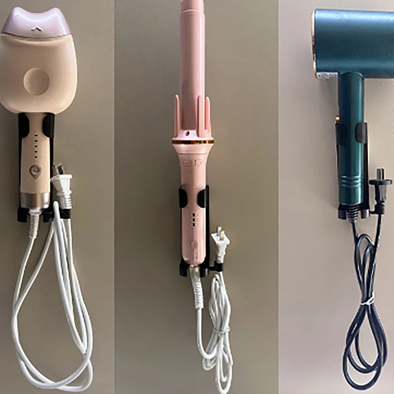 Hair Curler Straighteners Holder Curling Iron Bracket Wall Mounted Aluminium Hair Dryer Organizer For Bathroom Home Accessories