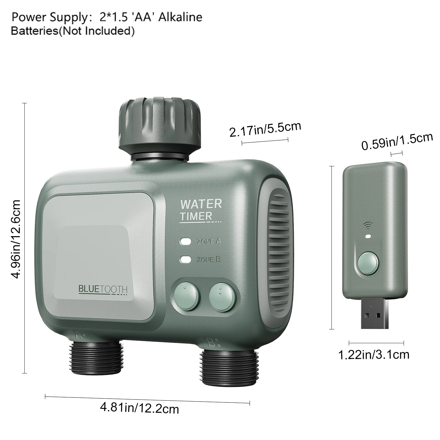 Eshico 2-Outlet Wireless Water Timer HCT-626 Bluetooth WiFi Irrigation Sprinkler Mobile Control Setting Garden Watering Tools