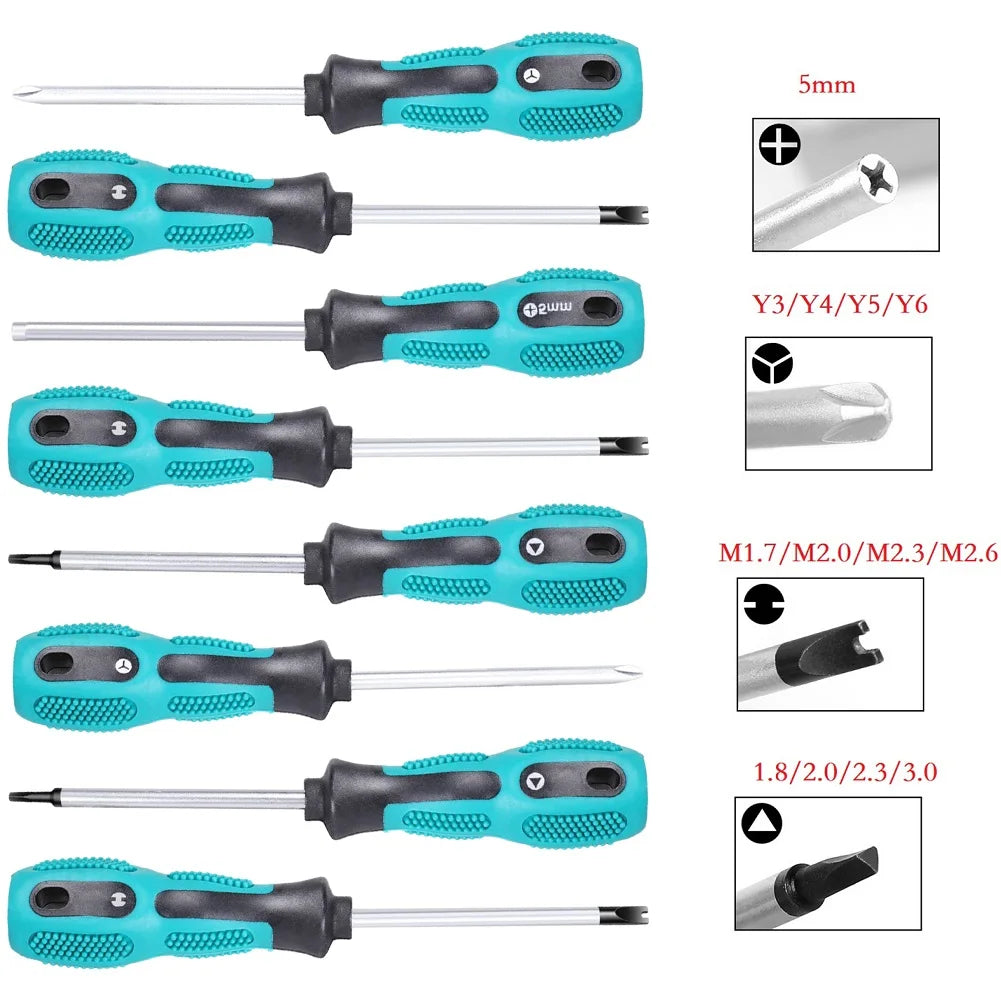 1pc Triangle Screwdriver Anti-Skid Screwdriver Cross Straight Type Screw Driver Magnetic Insulated Security Repair Hand Tools