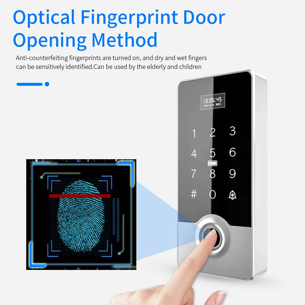 Smart Fingerprint Door Lock Touch Password Keypad IP67 Waterproof RFID Card Access Control System