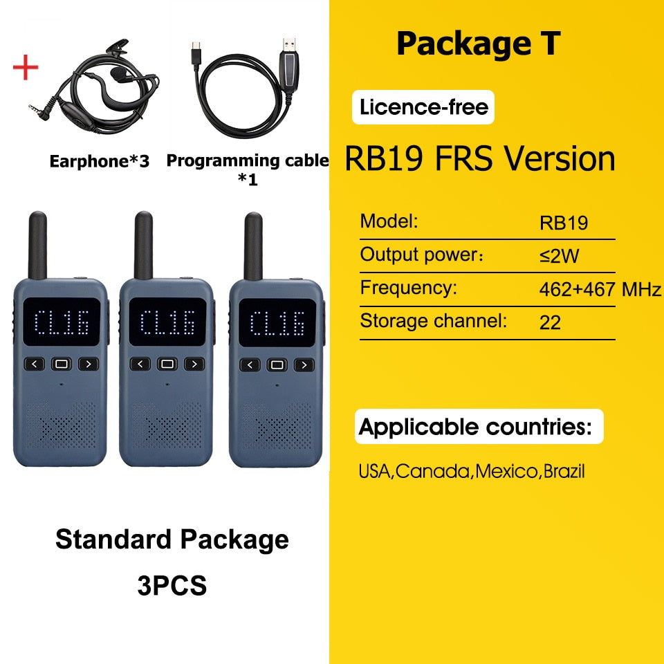Walkie Talkie Mini Retevis USB Type C Phone RB619 PMR 446 Radio Walkie-Talkies 2 pcs Two-way Radio Portable radio PTT Hotel