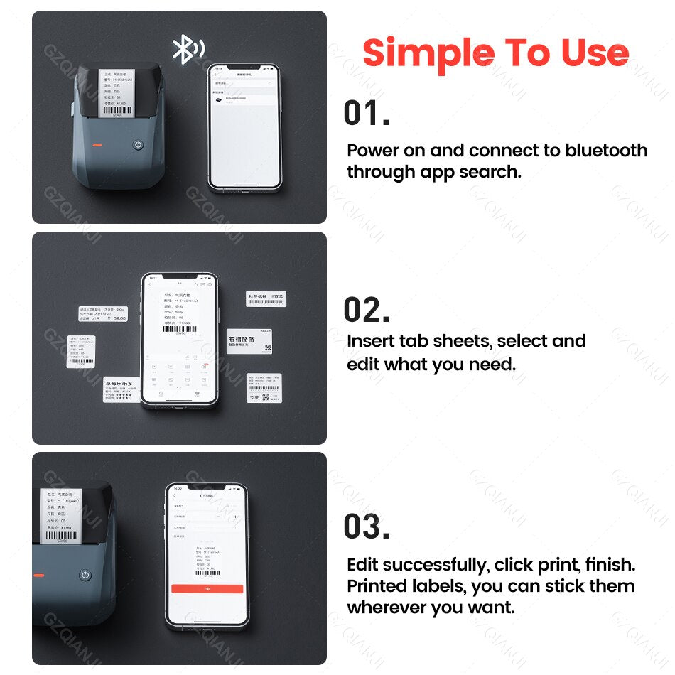 NiiMbot B1 Label Sticker Tag Price Printer with Paper Roll Waterproof Anti-Oil Tear-Resistant Price Tag Scratch-Resistant Papers