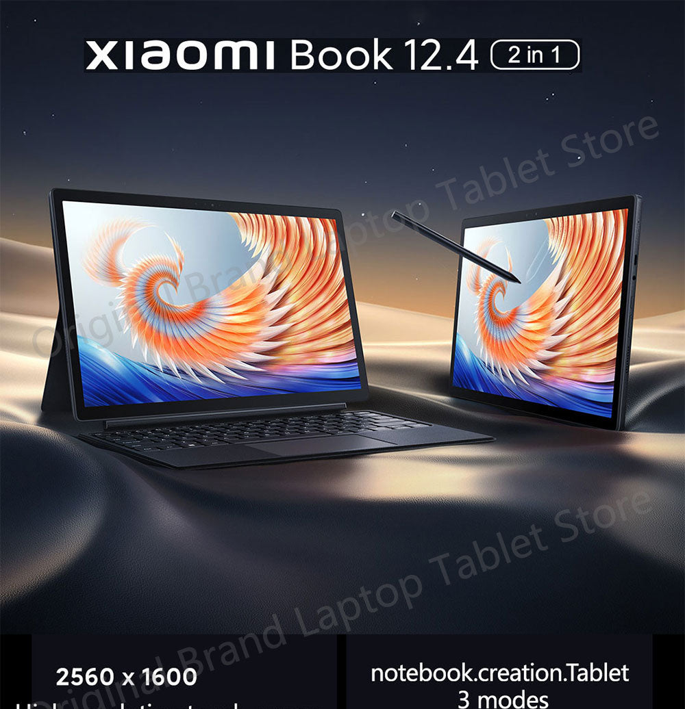 2023 Original New Xiaomi Book 12.4 Inch Laptop Tablet Qualcomm Snapdragon 8GB 256GB TouchScreen Netbook Computer With Keyboard
