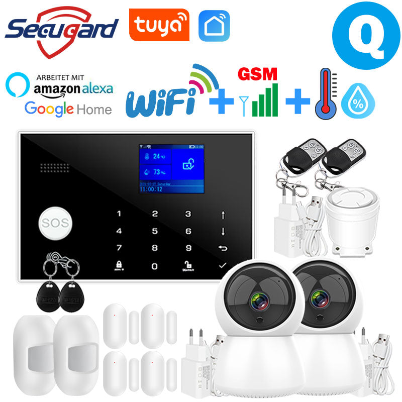 WiFi GSM Alarm System Tuya Smart Home TFT Screen RFID APP Touch Keyboard House Burglar Security Alarm Support Voice Switching