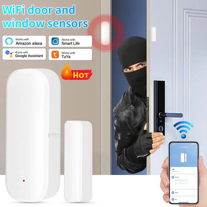 Tuya/ZigBee WiFi Smart Door Sensor Smart Home Door Open/Closed Detectors Window Sensor Support Google Home Alexa Smartlife