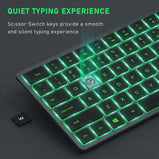 Backlit Bluetooth Wireless Keyboard and Mouse Multi-Device Slim Rechargeable Keyboard and Mouse Set for Laptop Tablet PC
