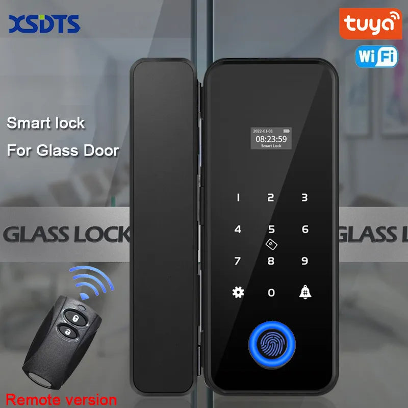 Smart Lock For Glass Door Wooden Door Or Wifi Tuya Smart Biometric Fingerprint Lock Electronic Door Lock Digital Lock Drill free