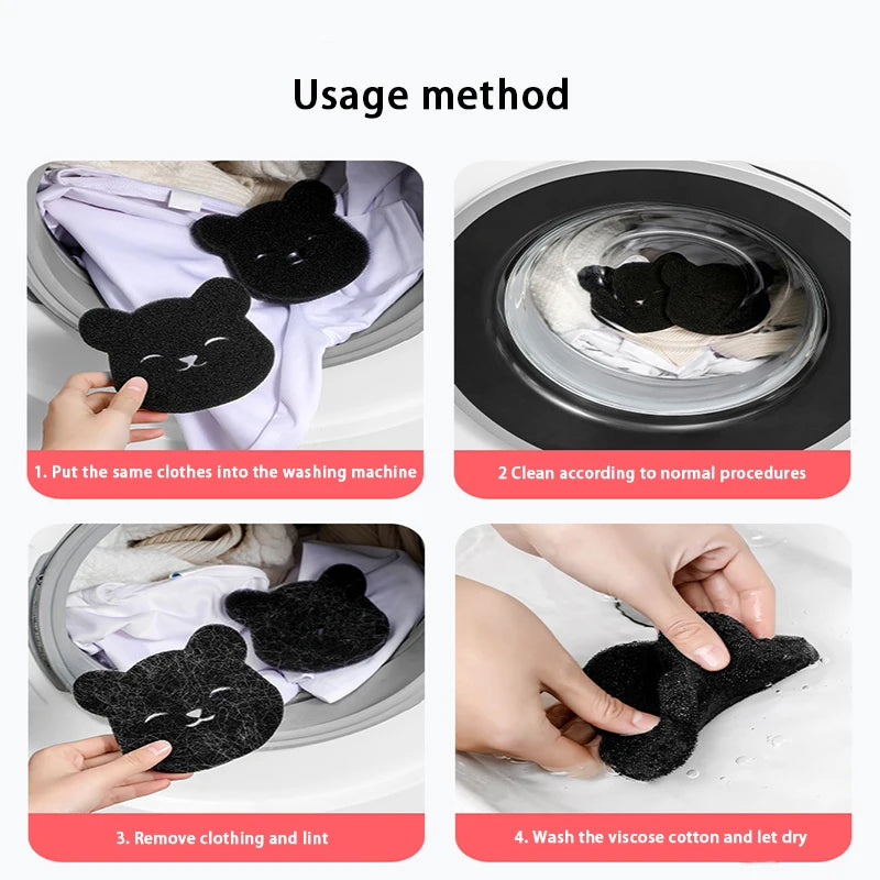 Bear Laundry Ball Kit Hair Remover Pet Clothes Cleaning Dog Accessories Home Household Product Tool Removes Hairs Lint Cather