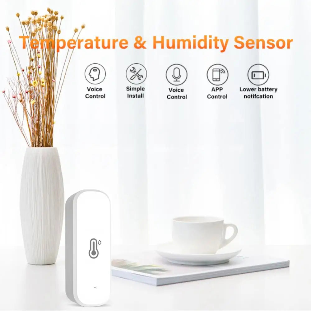 1/2PCS Tuya WiFi/ZigBee Smart Temperature Humidity Sensor Smart Home Temperature Sensors Works With Alexa Assistant Smart