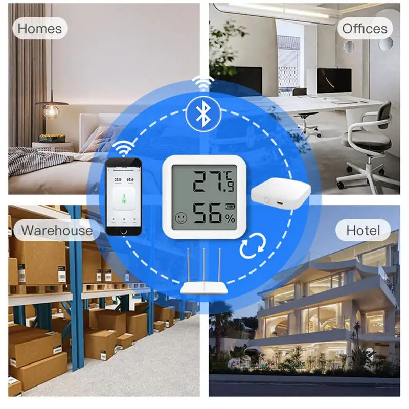 Tuya Bluetooth Smart Temperature And Humidity Sensor Indoor Thermo-Hygrometer Mini Smart Home Temperature & Humidity Detector