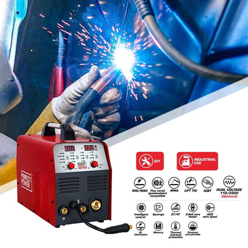 4 In 1 Welder Tig Mig Mig Welder 110 220 Arc Welders Mig Welding Machine 180A Portable Pulse Aluminum Welding Machine