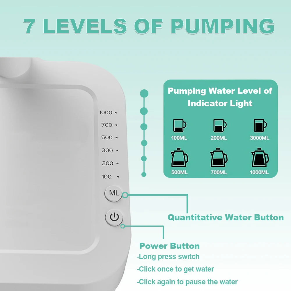 Portable Desktop Electric Water Dispenser Bottle Barreled Gallon Pump USB Rechargeable Smart Automatic Drinking Water Dispenser