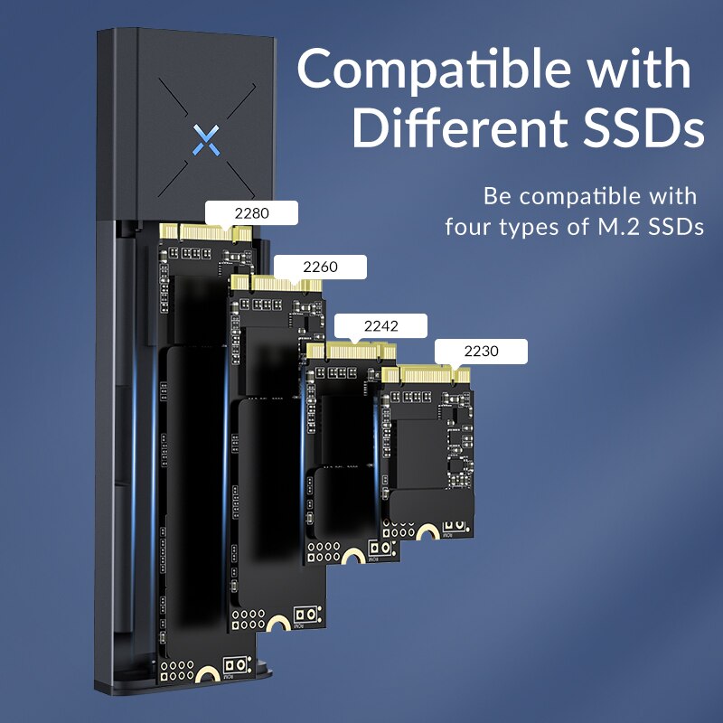 iDsonix SSD Case M.2 NVMe SATA Enclosure Dual Protocol Case NVME PCIE NGFF SATA External Hard Drive Box Support UASP for Laptop