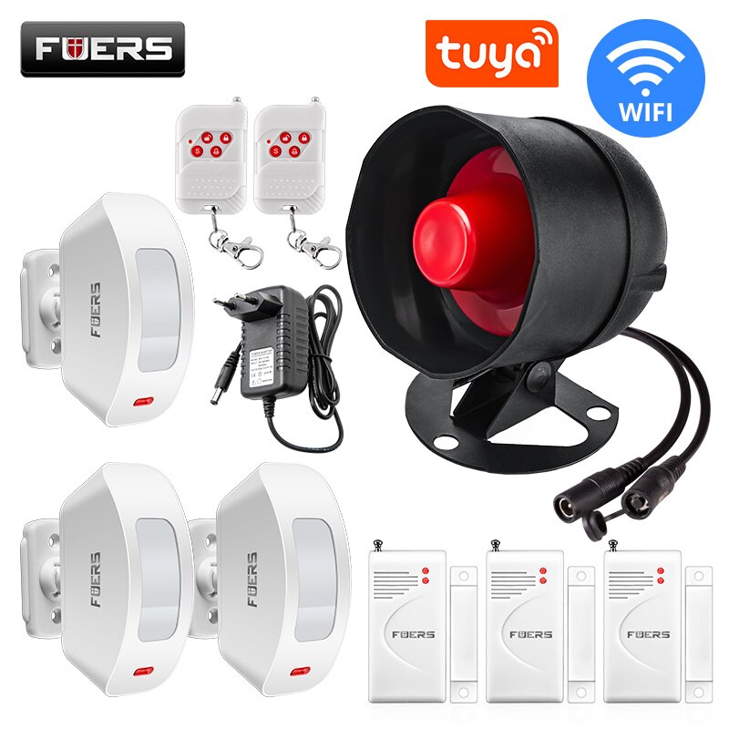 Fuers WIFI Tuya Smart Alarm System Siren Speaker Loudly Sound Home Alarm System Wireless Detector Security Protection System