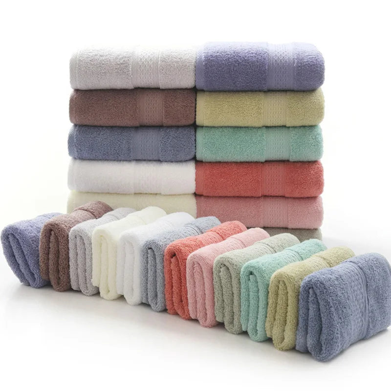 6PCS / 3PCS Cotton Towel Set Luxury Lace Embroidered Bath Towel Face Towel Hand Towel Washcloths Quick Dry Terry Towels 17Colors