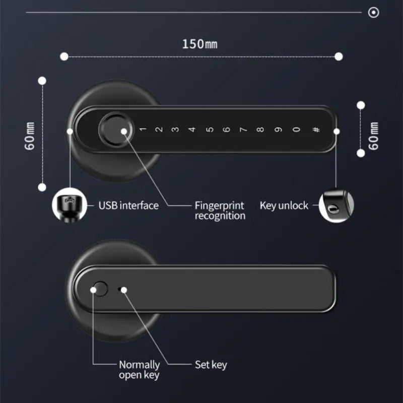 TTlock Smart Fingerprint Password Door Lock Bluetooth Handle Lock Support APP Remote Control Work With TTlock Gateway G2