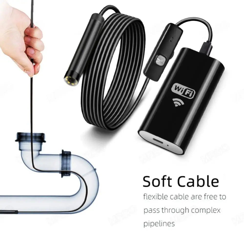 1PCS WiFi Endoscope Camera Mini Waterproof Inspection Snake Camera Borescope USB for Cars Wireless for & Android