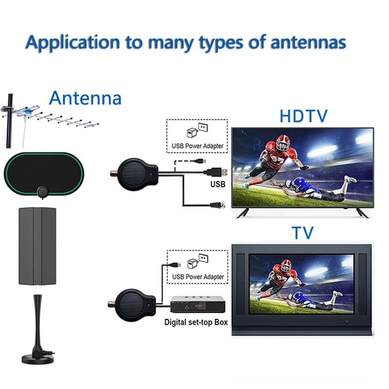 Quick Installation Signal Amplifier Outdoor Or Indoor HDTV Digital Signal Amplifier HD FM DVB USB Powered 32DBI