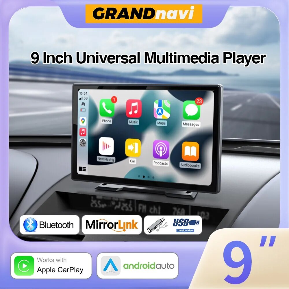 Universal 9 Inch Car Radio Multimedia Video Player Wireless CarPlay Android Auto For VW Nissan Toyota Car Audio Touch Screen