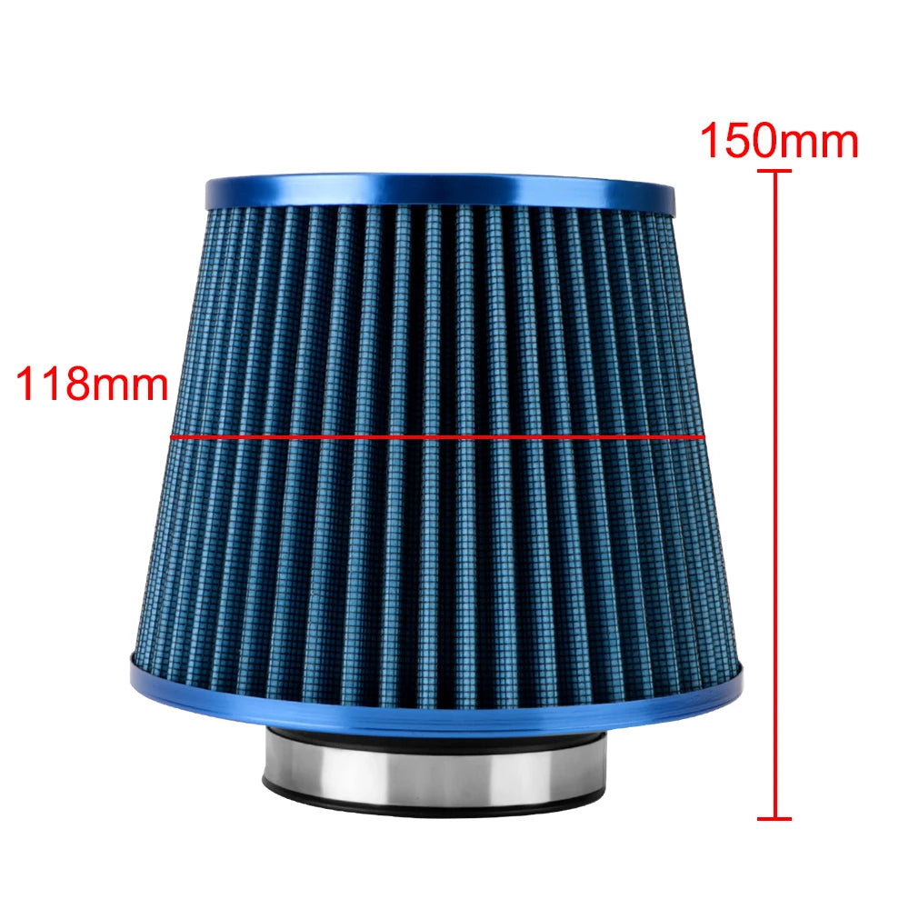 Car Accessories 3 Inch High Flow Cold Air Intake Filter Induction Kit Sport Power Mesh Cone 76MM Car Air Filters Universal