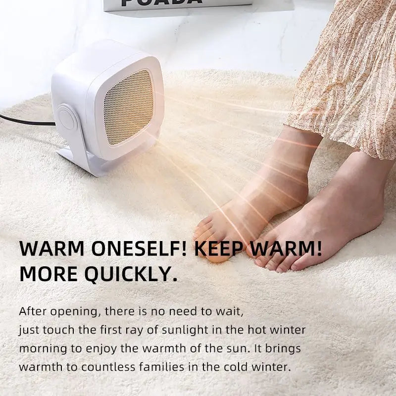 800W Electric Heater for Home Bedroom Portable Silent Heater Small Desktop PTC Ceramic Low Consumption Heaters