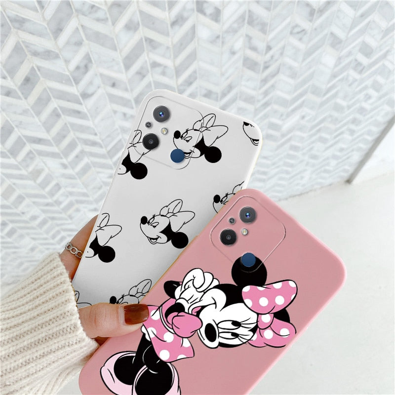 For Redmi 12 C Redmi12C 6.71'' Case Lovely Disney Mickey Mouse Minne Silicone Cover For Xiaomi Redmi 12C Matte Soft Funda Bumper