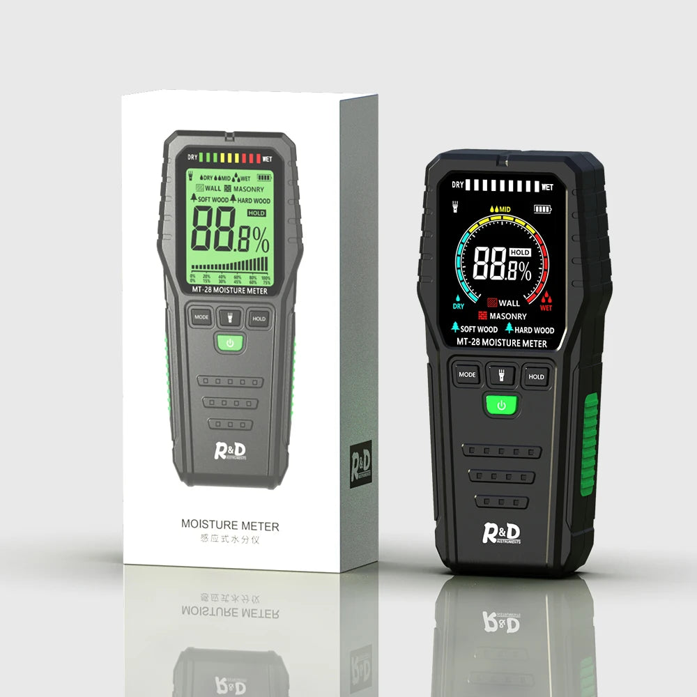 R&D MT28C Full Angle Non-contact Wood Moisture Meter Environmental Temperature Humidity Detection Moisture Detector