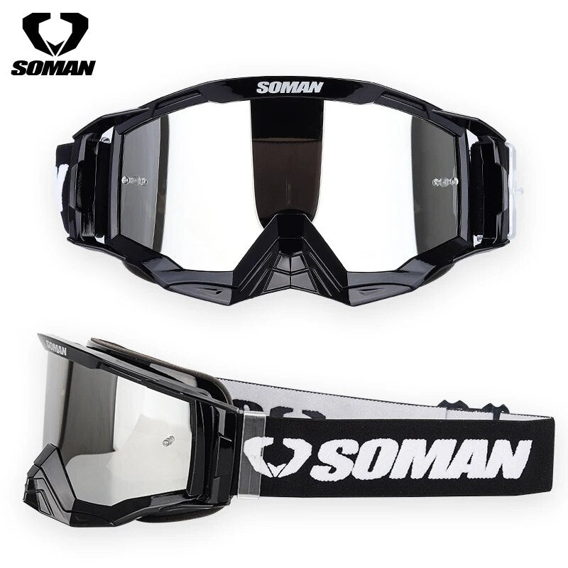 SOMAN Motocross Goggles UV Resistant Downhill Moto Glasses Dustproof Cross Glasses Bike Goggles Off Road Motorcycle Gafas Winter