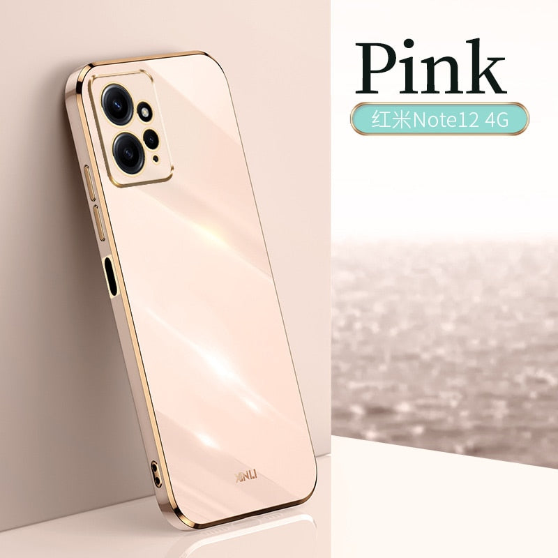 For Redmi note 12 4G Case Luxury Plating gilding Soft Silicone Cover For Redmi POCO X5 Pro Plus 12C K60E Xiaomi 13 12TPro Civi2