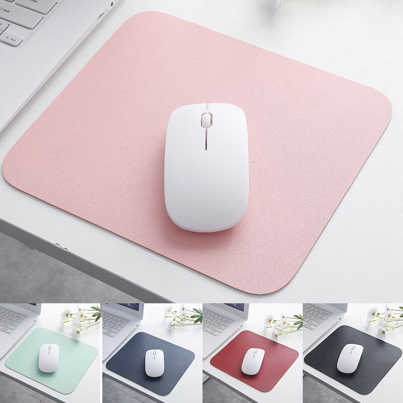 PU Leather Mouse Pad Anti-slip Office Accessories School Supplies Mouse Mat Solid Color Simple Waterproof Desk Set