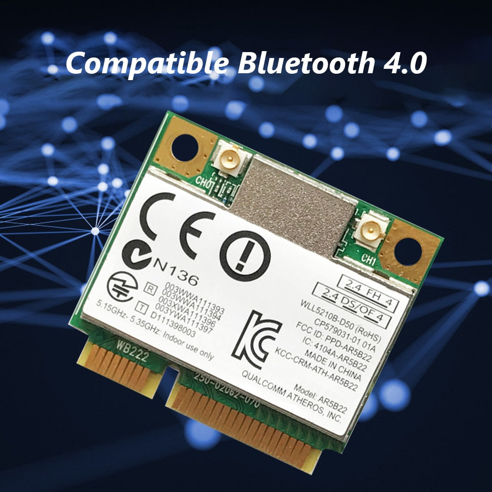 Dual Band 300Mbps BCM943228HMB For Bluetooth4.0 802.11a/b/g/n WIFI Wireless Card Half Mini PCI-E Notebook Wlan 2.4G/5Ghz Adapter