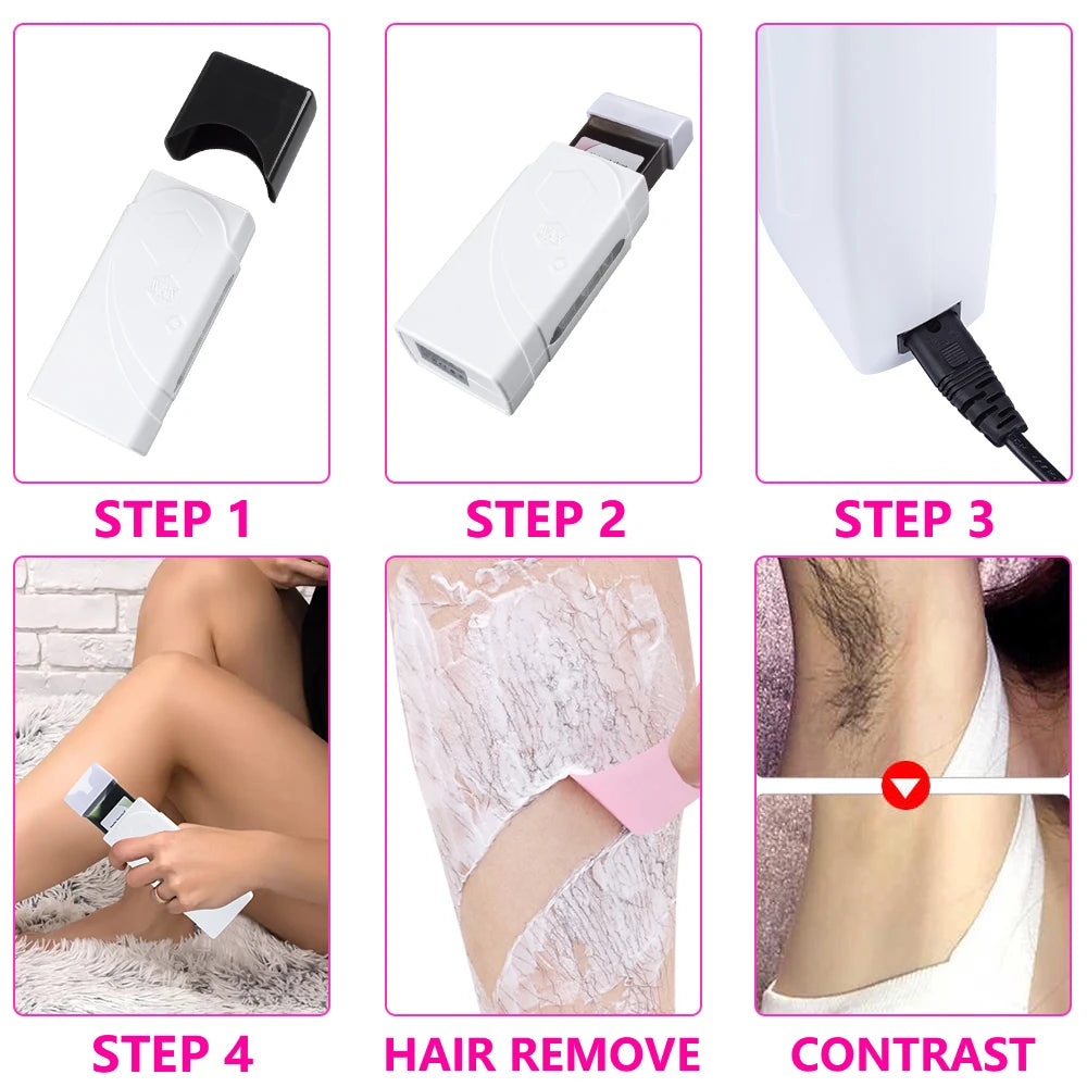 Paraffin Roller Wax Heater Roll on Cartridge Hair Removal Wax-melt Machine Depilatory Epilator Wax Warmer SPA Kit Waxing Paper