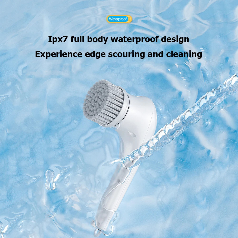 Electric 5-in-1 Cleaning Brush Handheld Kitchen Household Multi-function Cleaner Live Explosion Electric Cleaning Brush 5 Heads
