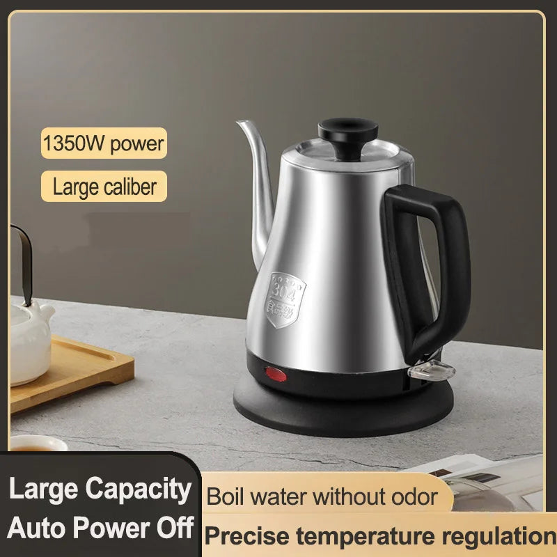 1.2L 220V Electric Espresso Pots 304 Stainless Steel Coffee Pot Automatic Power Failure Kettle Odorless Make Tea Coffeeware